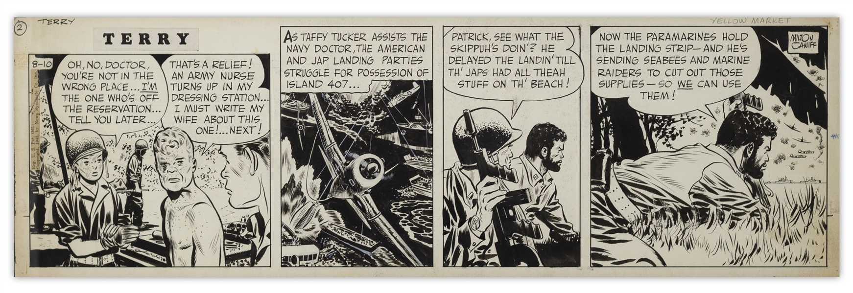 ''Terry and the Pirates'' Original Comic Strip by Milton Caniff From 1943